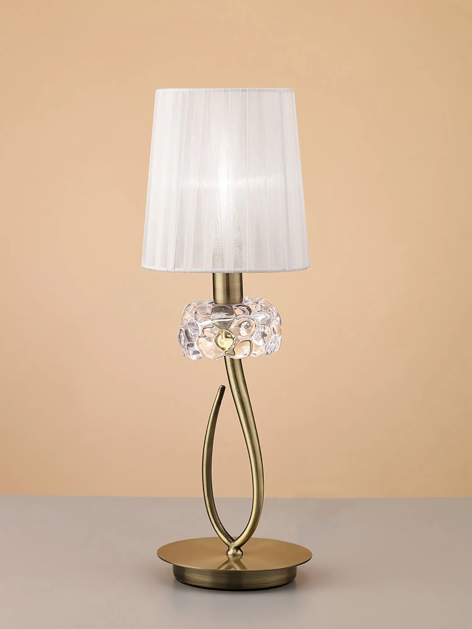 Loewe Antique Brass-White Table Lamps Mantra Shaded Table Lamps